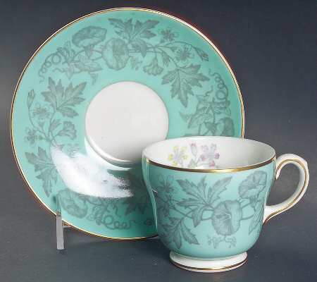 Wildflower Green Footed Cup & Saucer Set