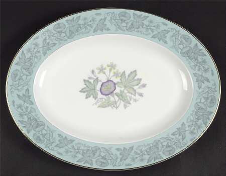 Wildflower Green 13" Oval Serving Platter