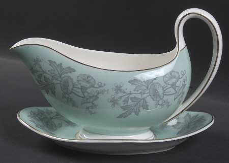 Wildflower Green Gravy Boat & Underplate