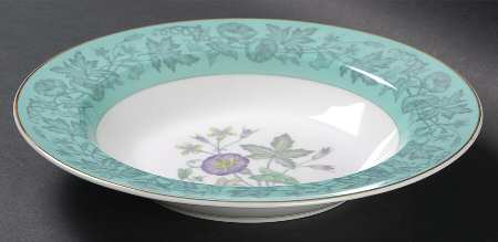 Wildflower Green Rim Soup Bowl