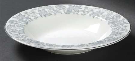 Wildflower Gray Rim Soup Bowl