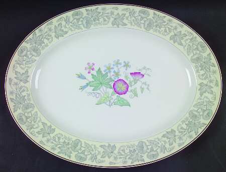 Wildflower Ivory 15" Oval Serving Platter