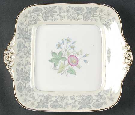 Wildflower Ivory Square Handled Cake Plate