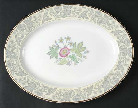 Wildflower Ivory 13" Oval Serving Platter