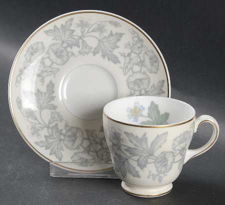 Wildflower Ivory Footed Demitasse Cup & Saucer Set