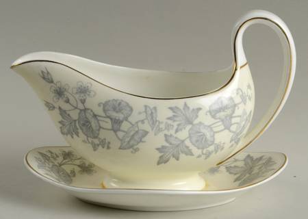 Wildflower Ivory Gravy Boat with Attached Underplate