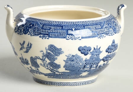 Willow Blue (Newer, Smooth) Sugar Bowl No Lid