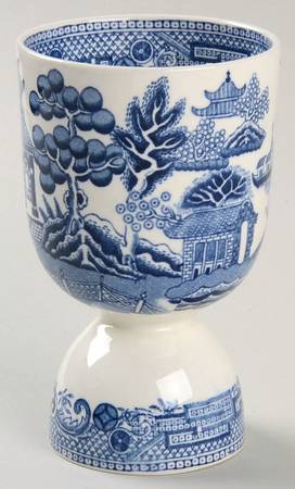 Willow Blue (Newer, Smooth) Double Egg Cup