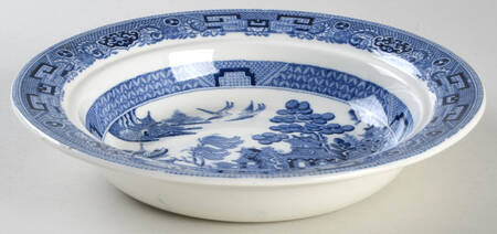 Willow Blue (Older, Smooth) Round Butter No Lid
