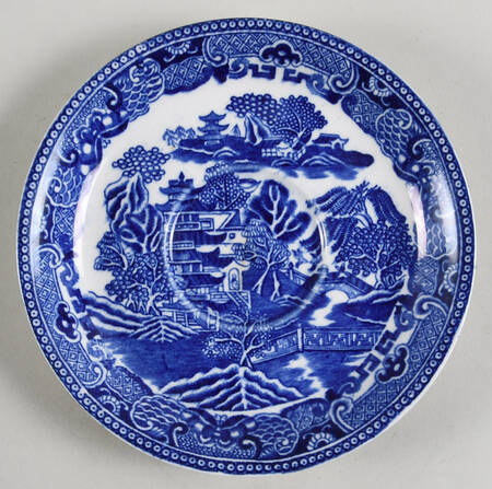 Willow Blue (Older, Smooth) Saucer for Cream Soup Bowl