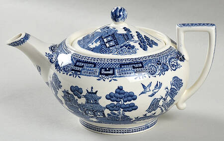 Willow Blue (Older, Smooth) Individual Teapot & Lid