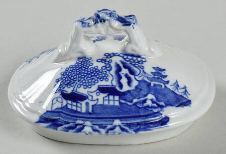 Willow Blue (Older, Smooth) Lid for Oversize Sugar Bowl