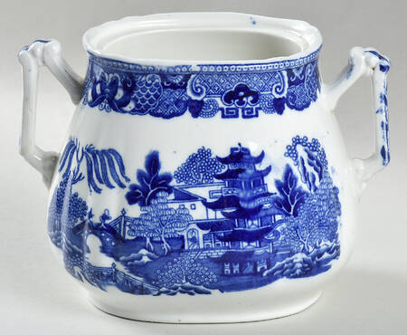 Willow Blue (Older, Smooth) Oversize Sugar Bowl-No Lid