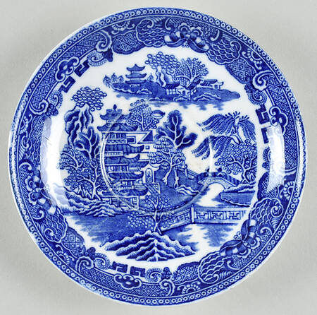 Willow Blue (Older, Smooth) Saucer for Flat Cup