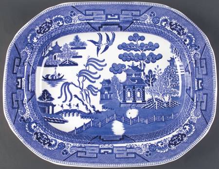 Willow Blue (Older, Smooth) 17" Oval Serving Platter by Wedgwood