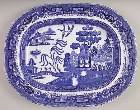 Willow Blue (Older, Smooth) 15" Oval Serving Platter
