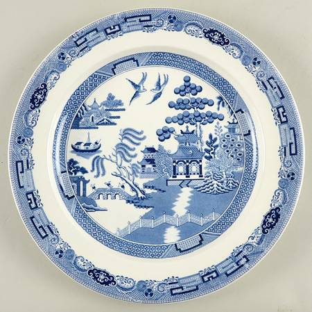 Willow Blue (Older, Smooth) 12" Chop Plate (Round Platter)
