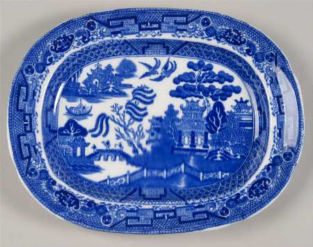 Willow Blue (Older, Smooth) 9" Oval Serving Platter