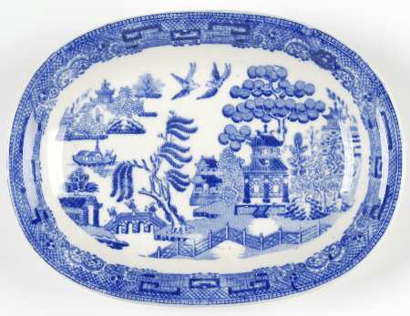 Willow Blue (Older, Smooth) Underplate for Sauce Boat