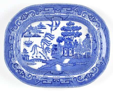 Willow Blue (Older, Smooth) 13" Oval Serving Platter