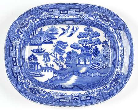 Willow Blue (Older, Smooth) 11" Oval Serving Platter