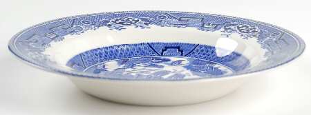 Willow Blue (Older, Smooth) Large Rim Soup Bowl