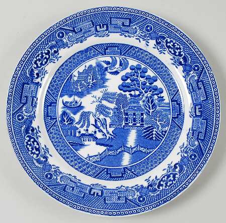Willow Blue (Older, Smooth) Luncheon Plate by Wedgwood