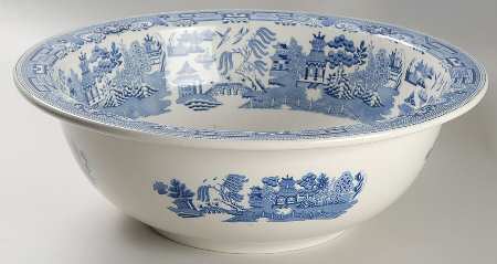 Willow Blue (Older, Smooth) 120 Oz Pitcher & Bowl Set-Bowl