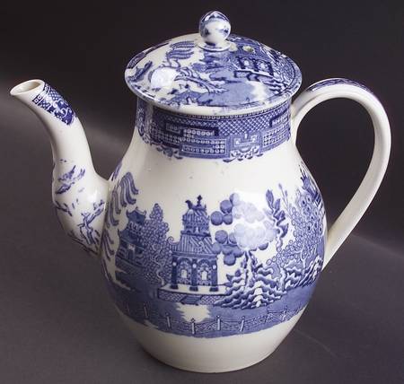 Willow Blue (Older, Smooth) Coffee Pot & Lid