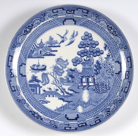 Willow Blue (Older, Smooth) Cake Plate