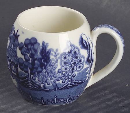 Willow Blue (Older, Smooth) Mustard Jar No Lid