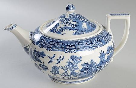 Willow Blue (Older, Smooth) Teapot & Lid