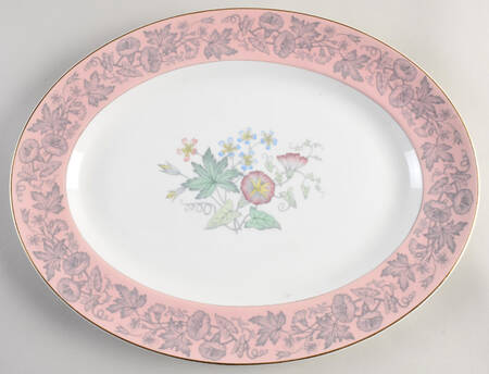 Wildflower Pink 15" Oval Serving Platter