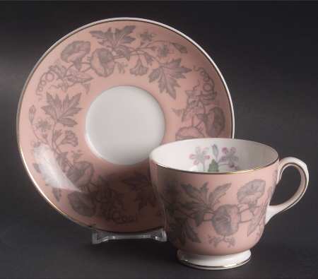 Wildflower Pink Footed Cup & Saucer Set