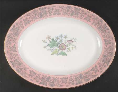 Wildflower Pink 17" Oval Serving Platter