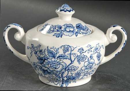 Windermere Blue and White Sugar Bowl & Lid
