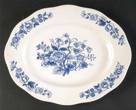 Windermere Blue and White 12" Oval Serving Platter