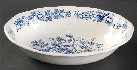 Windermere Blue and White 9" Oval Vegetable Bowl