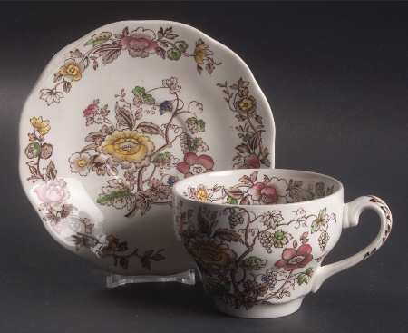 Windermere Multicolor Flat Cup & Saucer Set