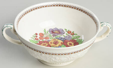 Windermere Multicolor Footed Cream Soup Bowl