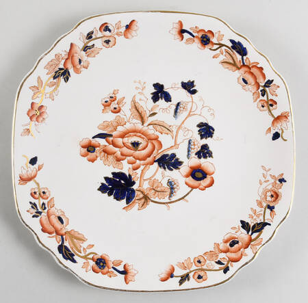 Windermere Orange and Blue Square Cake Plate
