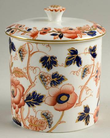 Windermere Orange and Blue Cigarette Jar & Lid