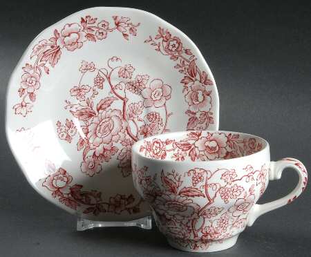 Windermere Red Flat Cup & Saucer Set