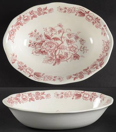 Windermere Red 9" Oval Vegetable Bowl