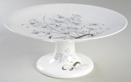 Wild Oats Bone China Footed Cake Plate