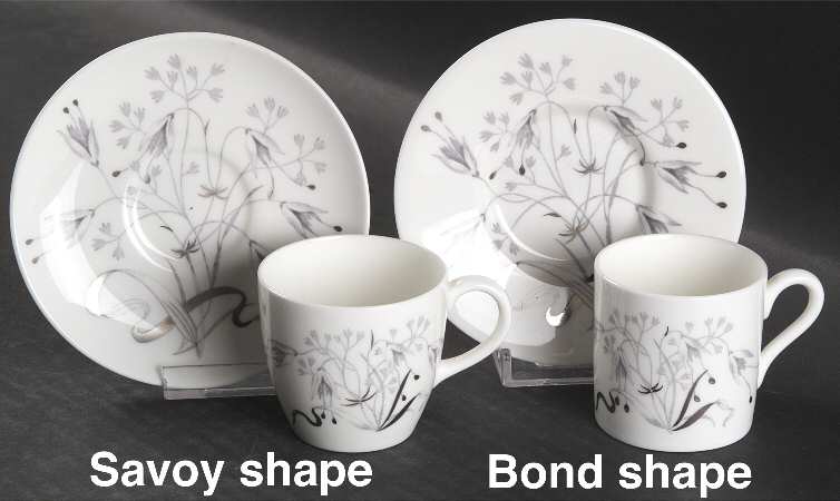Wild Oats Bone China Flat Demitasse Cup & Saucer Set