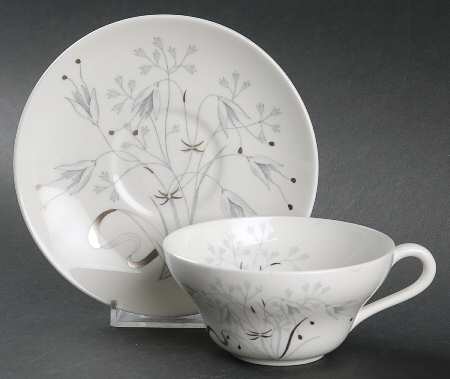 Wild Oats Bone China Flat Cup & Saucer Set