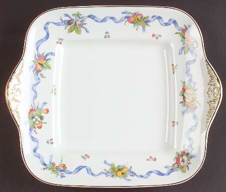 Williamsburg Ribbon Square Handled Cake Plate