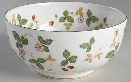 Wild Strawberry (Bone & Oven To Table) 8" Salad Serving Bowl