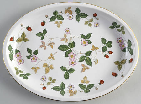 Wild Strawberry (Bone & Oven To Table) 13" Oval Serving Platter
